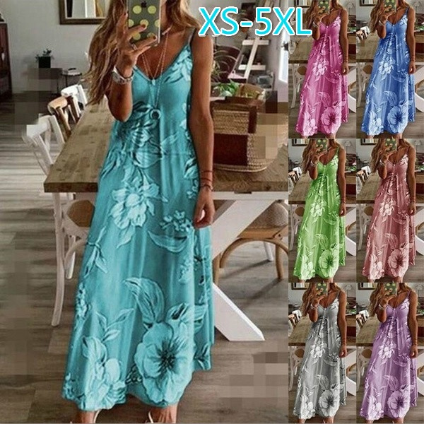 XS-5XL Plus Size Dresses Summer Fashion ...
